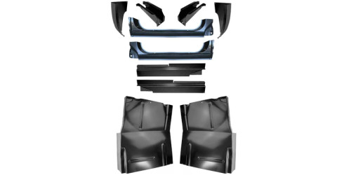 1973 - 1987 Chevrolet Silverado GMC Sierra Inner Outer Rocker Panels Cab Corners Extended Floor Pans and Mount Set